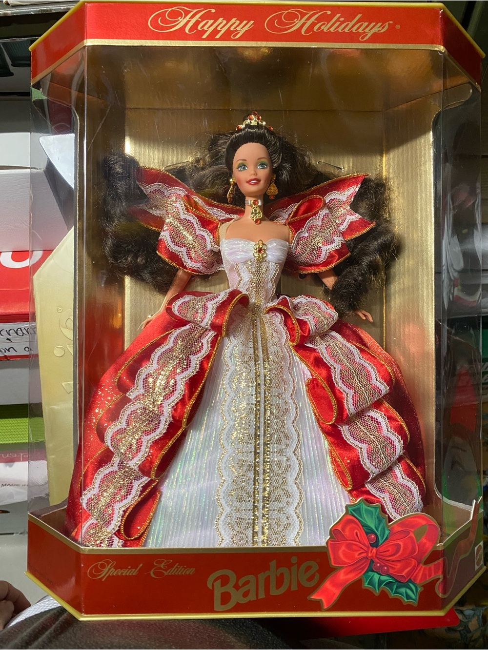 Barbie Holiday Collector Doll in Red, White & Gold Gown 1997